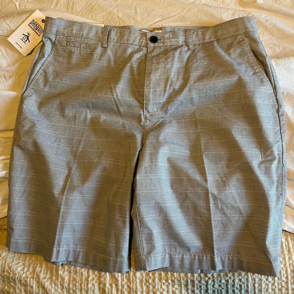 Original Penguin Light Gray Flat Front Shorts